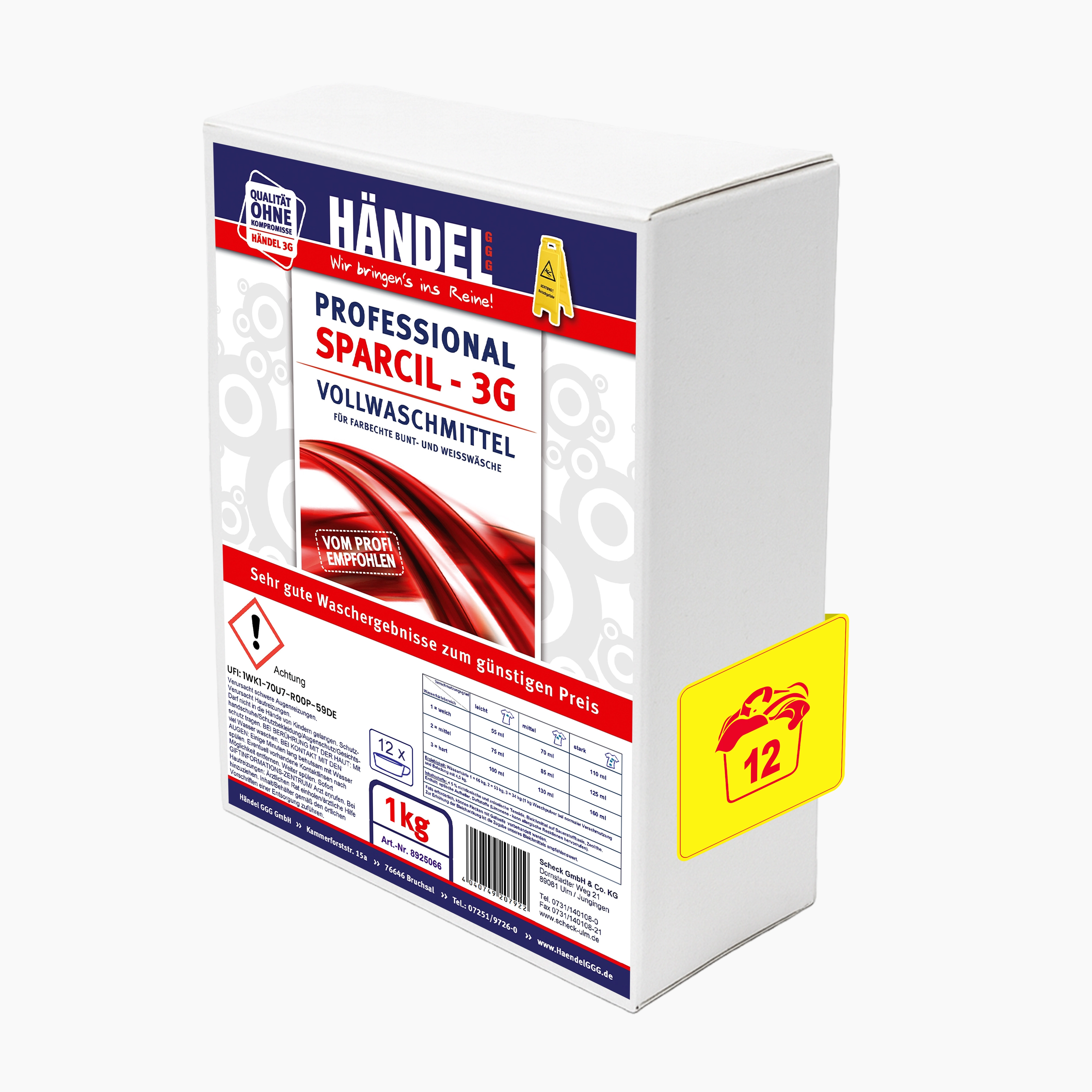 Sparcil 3G - Vollwaschmittel  | 1kg | Für farbechte bunte und weiße Wäsche