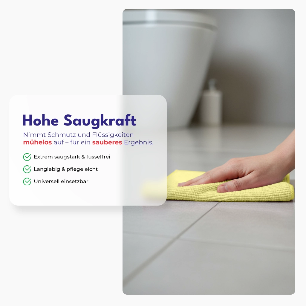 Microfasertuch | Gelb | Universelle Reinigung | Frottee Oberfläche